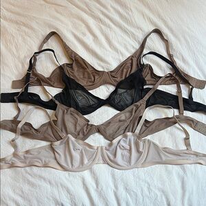 CUUP BRA 38B Women's Intimates Multi-Pack Bras - Black, Brown, Tan